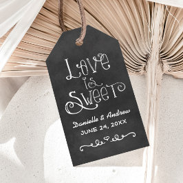 Etiqueta Para Presente Rustic Script Chalkboard Wedding Love é Sweet