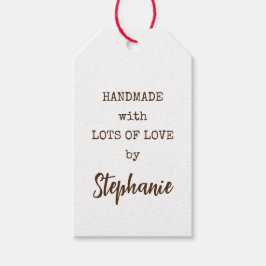 Etiqueta Para Presente Rustic Simple Handmade with Lot Name