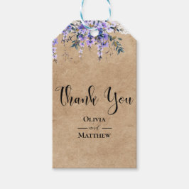 Etiqueta Para Presente Rustic Wisteria Floral Lace Casamento Obrigado