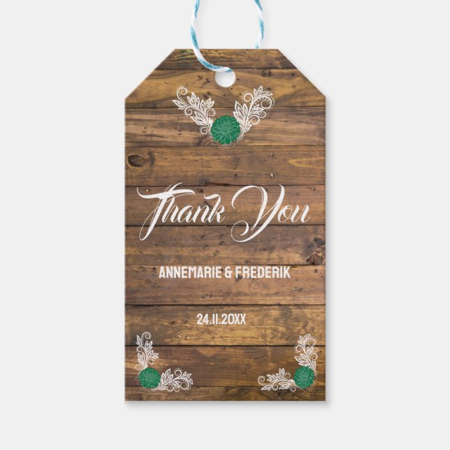 Etiqueta Para Presente Rustic Wood Wildflower Favor Bag (Frente)