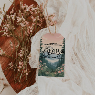 Etiqueta Para Presente Rustic Woodland Vintage Baby Bear Shower