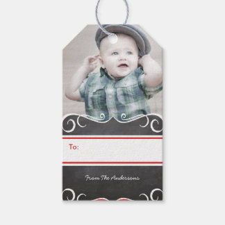 Etiqueta Para Presente Rustic Your Photo Chalkboard Pattern