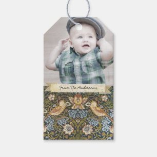 Etiqueta Para Presente Rustic Your Photo Vintage Bird Patterno