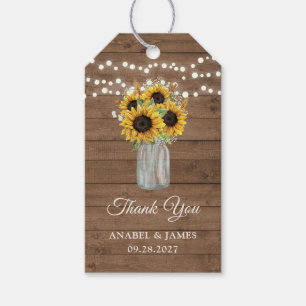Etiqueta Para Presente Rústico Madeira Girassóis Mason Jar Gift Tag
