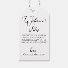 Etiqueta Para Presente Saca de Boas-Vindas de Casamento Simple Hearts