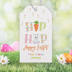Etiqueta Para Presente Saca de Tratamento Fofo de Páscoa Hip Hop Bunny
