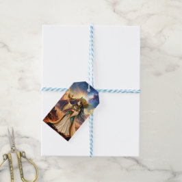 Etiqueta Para Presente Sacerdotisa Celestial da Pirâmide Dourada.