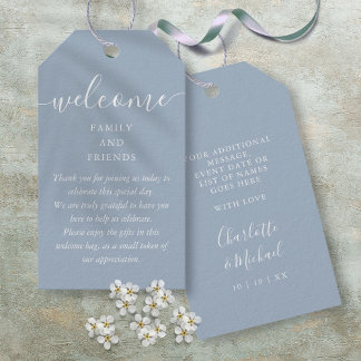 Etiqueta Para Presente Saco de Cesta de Boas-Vindas de Casamento Azul Emp