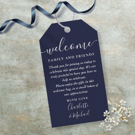 Etiqueta Para Presente Saco de Cesta de Boas-Vindas de Casamento Azul Mar