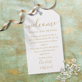 Etiqueta Para Presente Saco de Cesta de Boas-Vindas de Casamento Chic Gol
