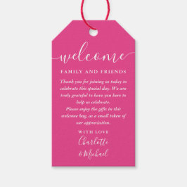 Etiqueta Para Presente Saco de Cesta de Boas-Vindas de Casamento Rosa Que