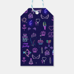 Etiqueta Para Presente Saco de Presente de Aniversário da Princesa   Saco