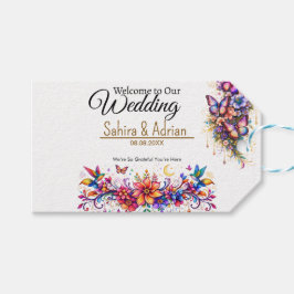 Etiqueta Para Presente Saco de Presente Floral Borboleta - Personalização