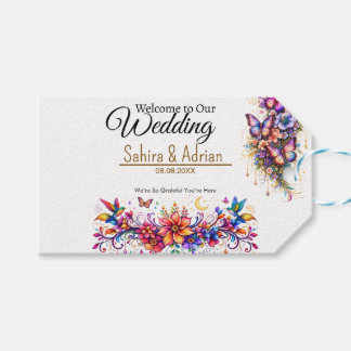 Etiqueta Para Presente Saco de Presente Floral Borboleta - Personalização