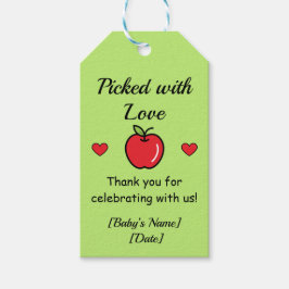 Etiqueta Para Presente Sacolinhas de Favor da Chuvinha de Bebê com Maçãs