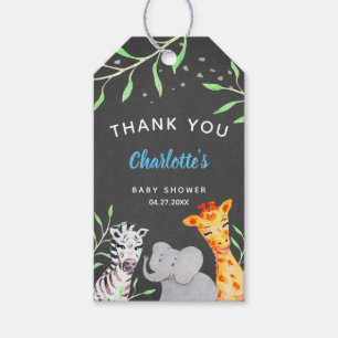 Etiqueta Para Presente Safari Animais Aquarela Chá de fraldas Favorecend