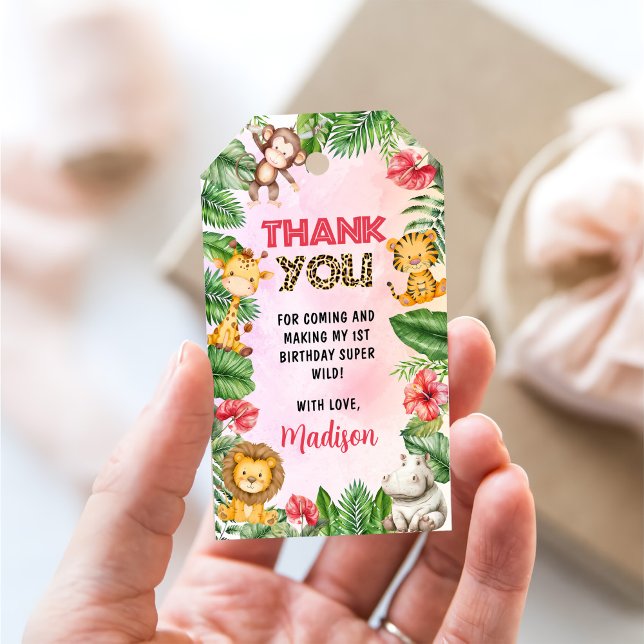 Etiqueta Para Presente Safari Wild One primeiro aniversario (Criador carregado)