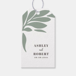 Etiqueta Para Presente Sage and Blush Tropical Abstract Floral Wedding