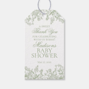 Etiqueta Para Presente Sage Chinoiserie Vintage Floral Chás de fraldas Fa