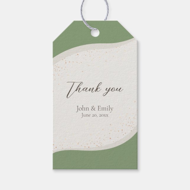 Etiqueta Para Presente Sage Green Abstrato Wedding Favor (Frente)