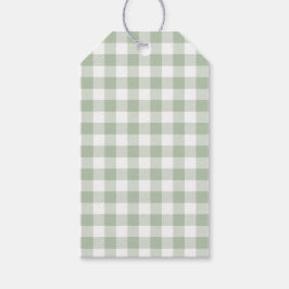 Etiqueta Para Presente Sage Green Gingham Gift Tags