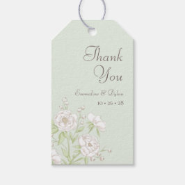 Etiqueta Para Presente Sage Green White Rose Wedding