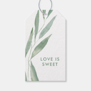 Etiqueta Para Presente Sage Greenery Love é doce Tags, favor do casamento