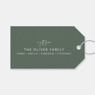 Etiqueta Para Presente Sage Minimal Personalizado Um Presente Do Nome Da