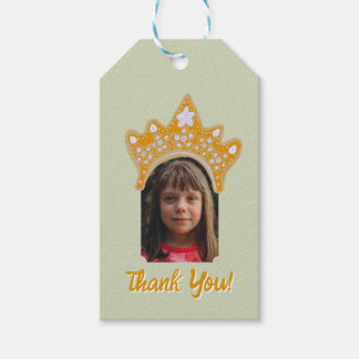 Etiqueta Para Presente Sage Mist Princess Crown Floral Photo Birthday