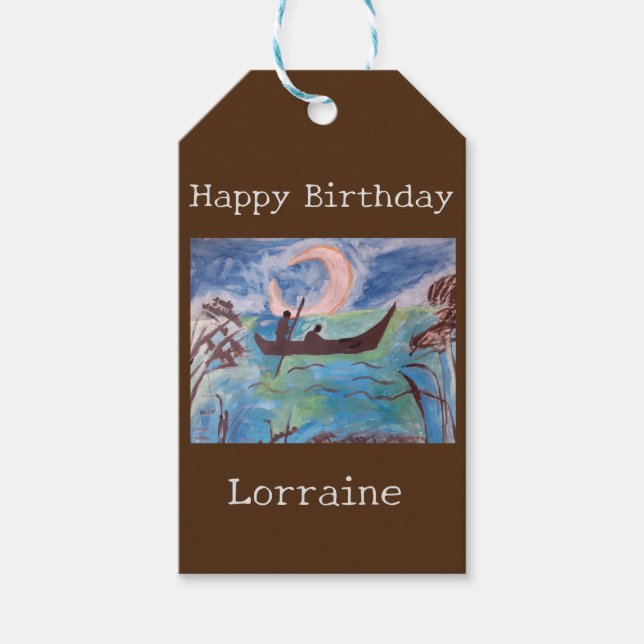 Etiqueta Para Presente Sail By Moonlight Birthday (Frente)