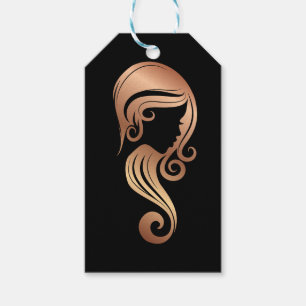 Etiqueta Para Presente Salão de Cabelo e Maquiagem Rose Gold Beauty Girl 