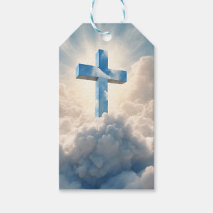 Etiqueta Para Presente Salvação, Cruz nas Nuvens,