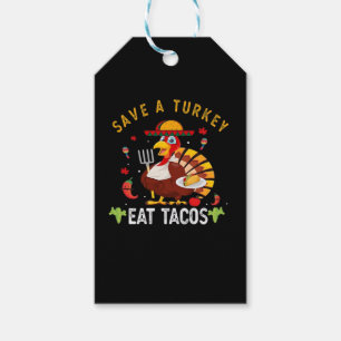 Etiqueta Para Presente Salve Uma Turquia Coma Tacos Engraçado Mexicano
