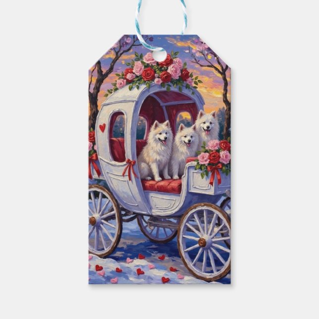 Etiqueta Para Presente Samoyed Dog Valentine's Day  (Frente)