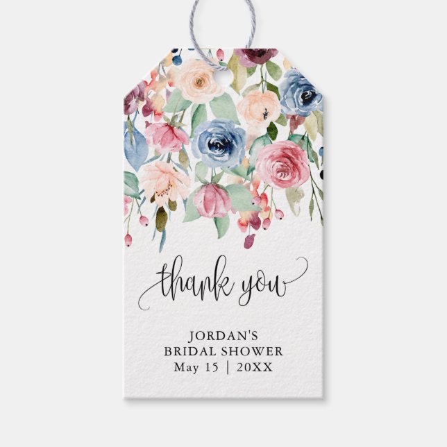 Etiqueta Para Presente Sangue de Flor de Água Obrigado (Frente)