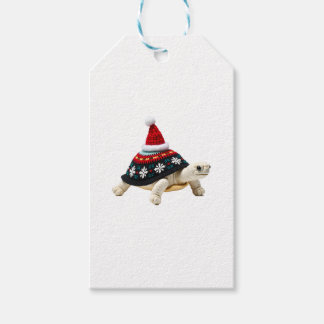 Etiqueta Para Presente Santa Hat Tortoise - Vintage Sea Turtle Xmas Ugly 