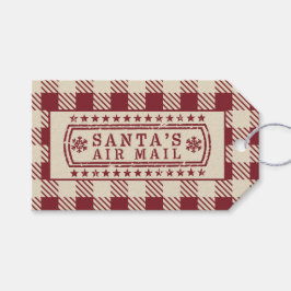 Etiqueta Para Presente Santa's Airmail Red Classic Postmark