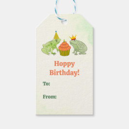 Etiqueta Para Presente Sapo De Aquarela Com Diversão De Aniversário Ilust