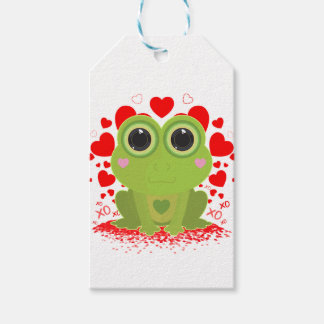 Etiqueta Para Presente Sapo Kawaii Fofo Corações XOXO Dia dos Namorados