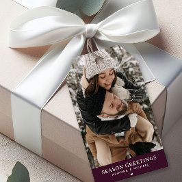 Etiqueta Para Presente Saudação de Temporada de Foto Personalizada Natal