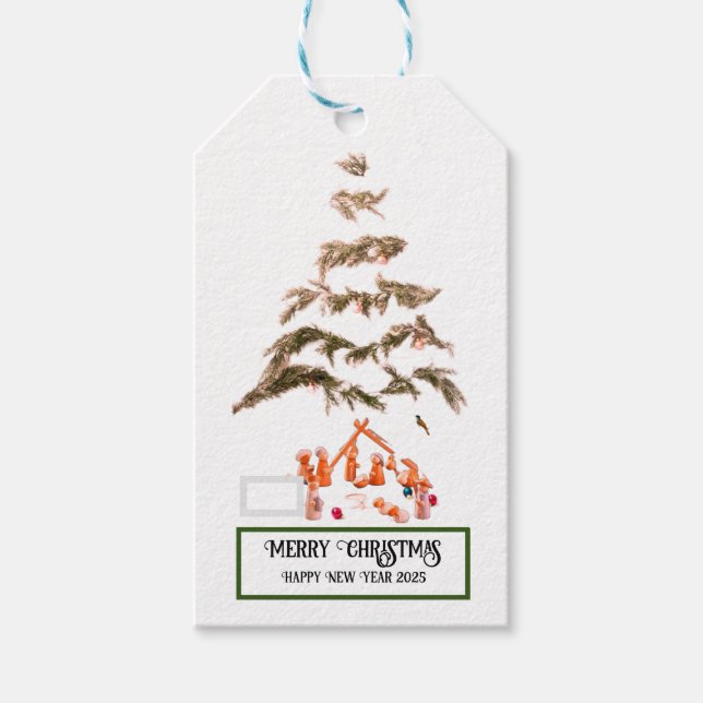 Etiqueta Para Presente Saudação dobrada (Frente)