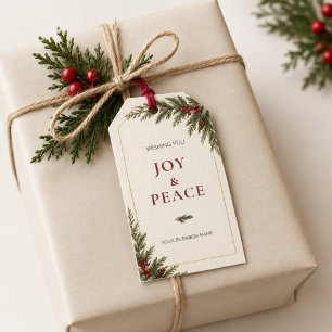 Etiqueta Para Presente Saudação Moderna de Natal Pequenas Empresas