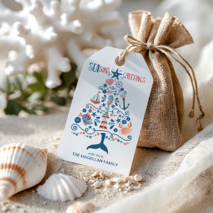 Etiqueta Para Presente Saudações de Fim de Ano Náuticas Natal Praia