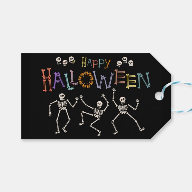 Etiqueta Para Presente Saudações de Halloween (Frente (horizontal))