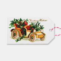 Saudações de Natal com Carro Antigo Bonito