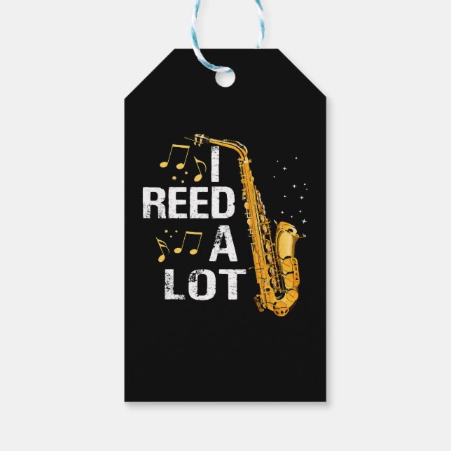 Etiqueta Para Presente Saxofone Divertido (Verso)