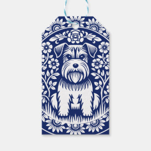 Etiqueta Para Presente Schnauzer ou Norfolk Terrier Charming FolArt