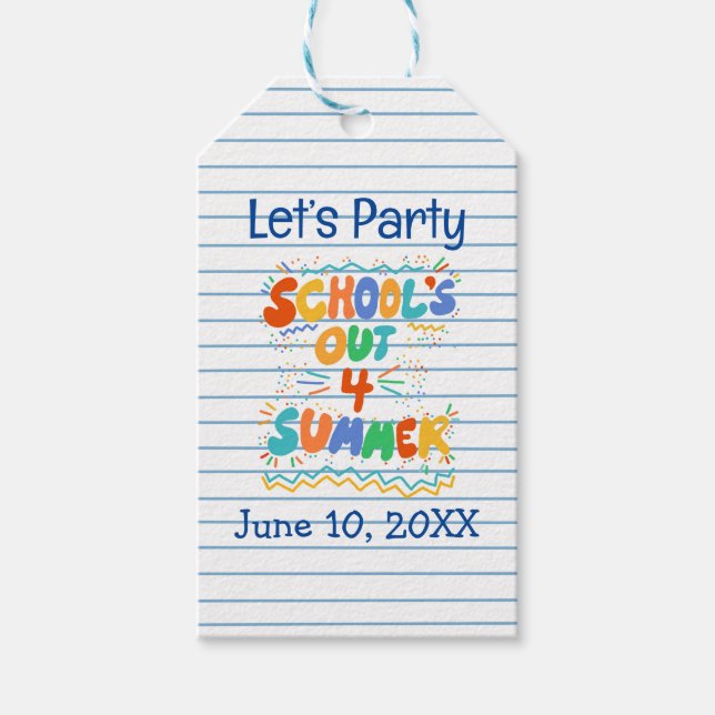 Etiqueta Para Presente School’s Out Loose Leaf Paper (Frente)