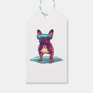 Etiqueta Para Presente SciFi Bulldog Francês Vestindo óculos escuros Lega