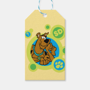Etiqueta Para Presente Scooby-Doo circunda o crachá do SD